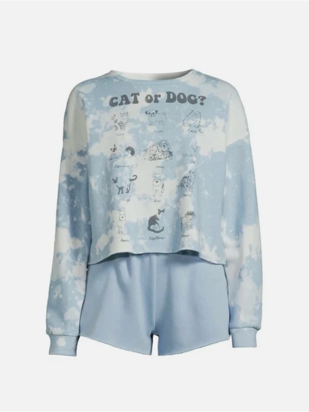 Grayson Social Cat or Dog? Light Blue Tie-Dye pajamas 2X